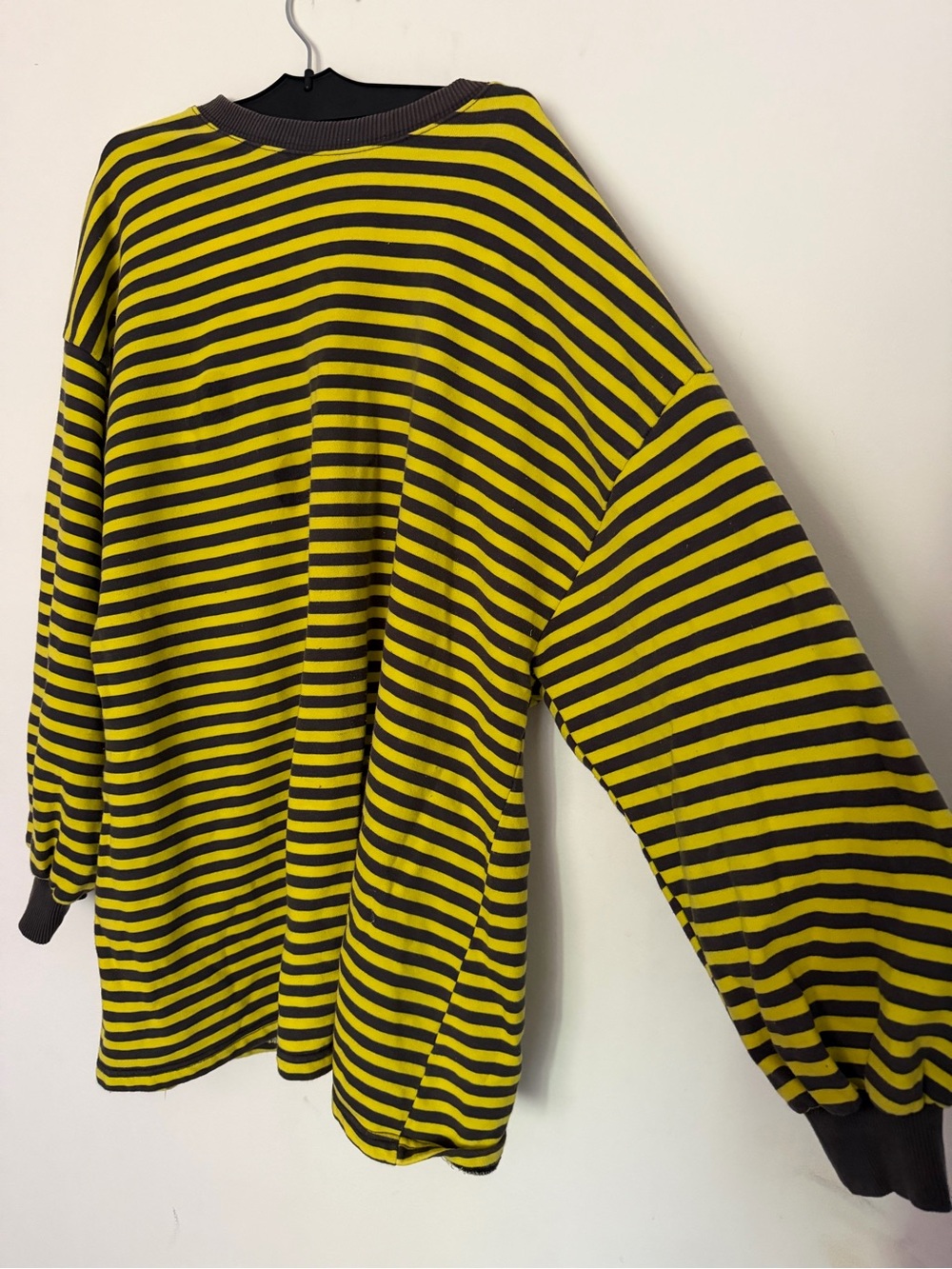 Super Market Oversized Striped Long Sleeve Tee in Yellow and Black